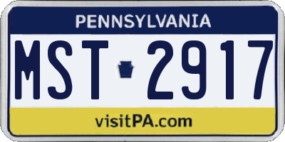 PA license plate MST2917