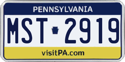 PA license plate MST2919