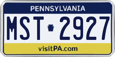 PA license plate MST2927