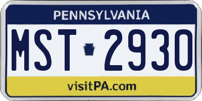 PA license plate MST2930