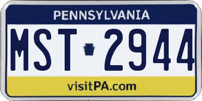 PA license plate MST2944