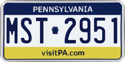 PA license plate MST2951