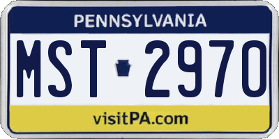 PA license plate MST2970