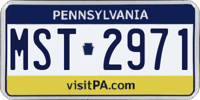 PA license plate MST2971
