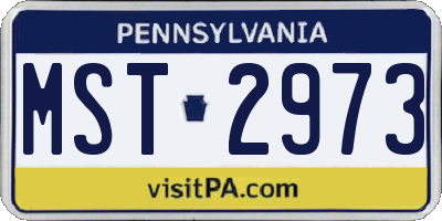 PA license plate MST2973