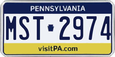 PA license plate MST2974