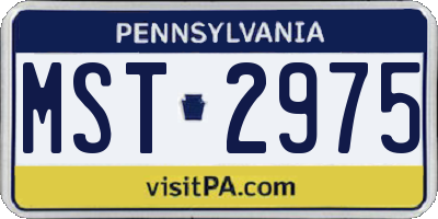 PA license plate MST2975