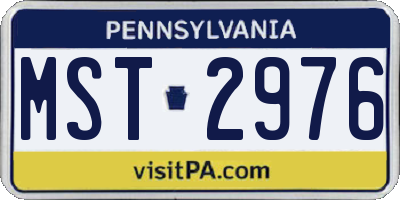 PA license plate MST2976
