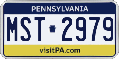 PA license plate MST2979