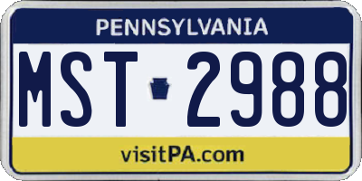 PA license plate MST2988