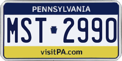 PA license plate MST2990