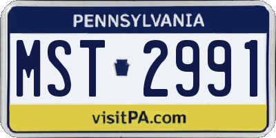 PA license plate MST2991