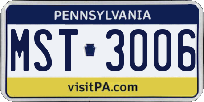 PA license plate MST3006