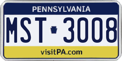 PA license plate MST3008