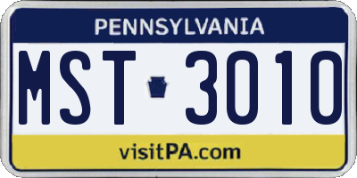 PA license plate MST3010