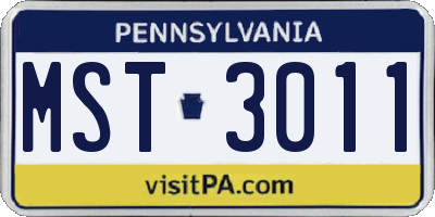 PA license plate MST3011