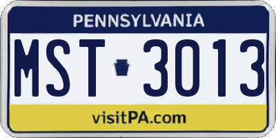 PA license plate MST3013