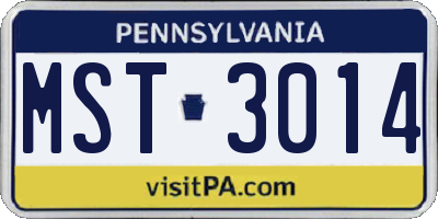 PA license plate MST3014