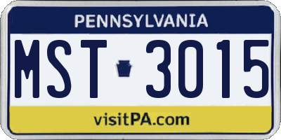 PA license plate MST3015