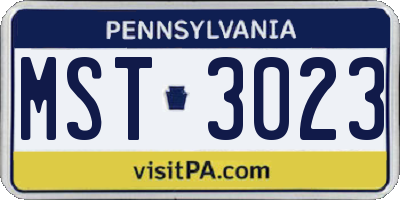 PA license plate MST3023