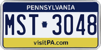 PA license plate MST3048