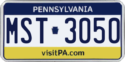 PA license plate MST3050