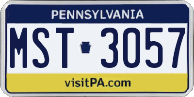 PA license plate MST3057