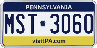 PA license plate MST3060