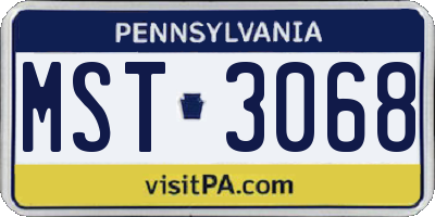PA license plate MST3068