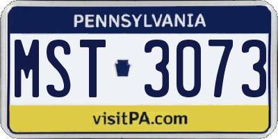 PA license plate MST3073