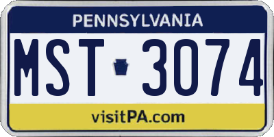 PA license plate MST3074