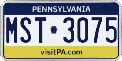 PA license plate MST3075