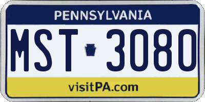 PA license plate MST3080