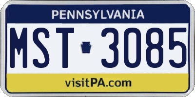 PA license plate MST3085