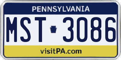 PA license plate MST3086