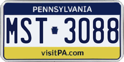 PA license plate MST3088