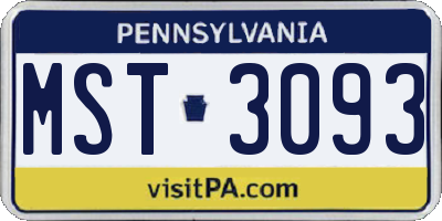 PA license plate MST3093