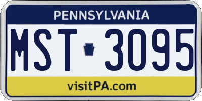 PA license plate MST3095