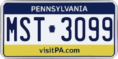 PA license plate MST3099