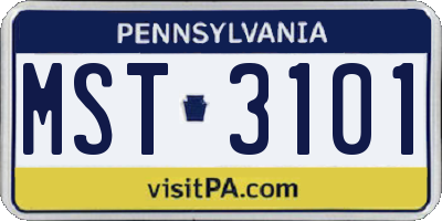 PA license plate MST3101