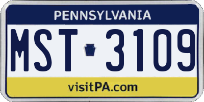 PA license plate MST3109