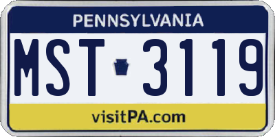 PA license plate MST3119