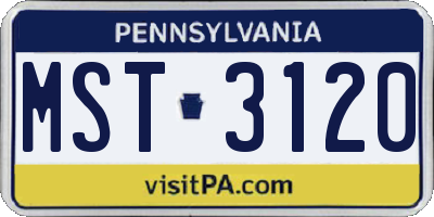 PA license plate MST3120