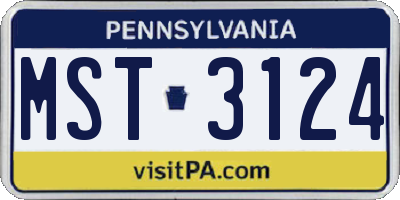 PA license plate MST3124