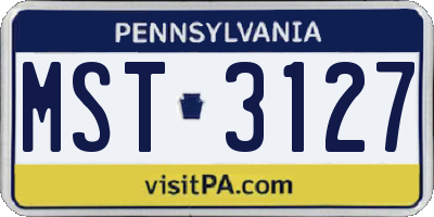 PA license plate MST3127