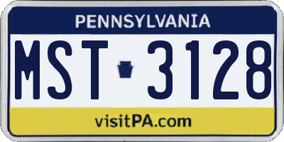PA license plate MST3128