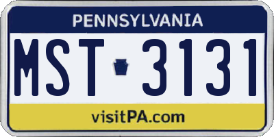 PA license plate MST3131