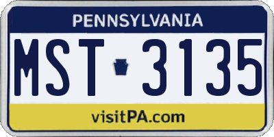 PA license plate MST3135