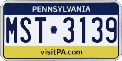 PA license plate MST3139