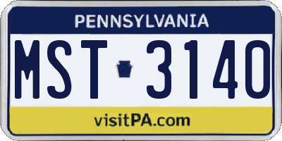 PA license plate MST3140